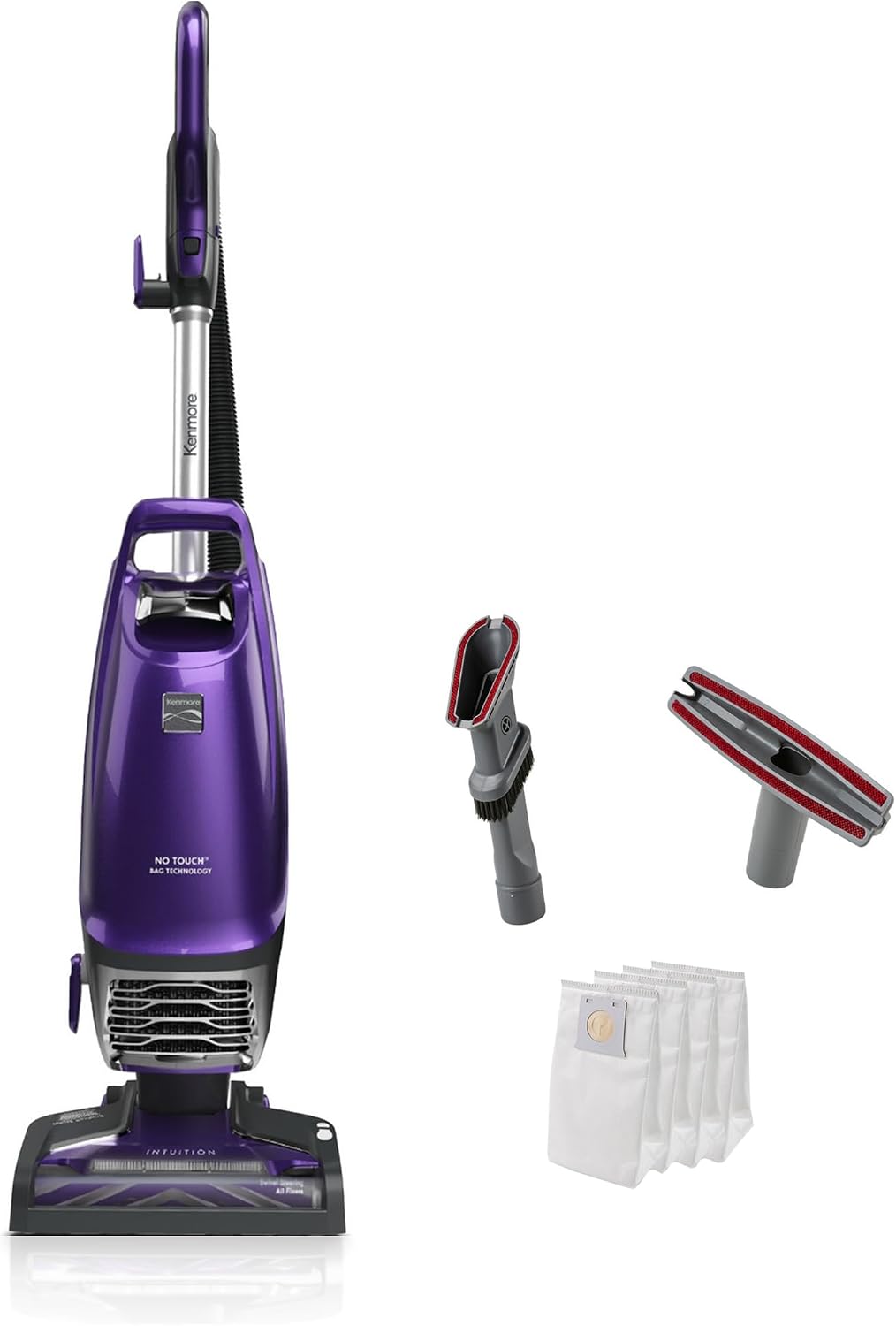 Kenmore BU4018 Intuition Bagged Upright Vacuum Lift-Up Carpet Cleaner 2-Motor Power Suction with HEPA Filter,3-in-1 Combination, Upholstery Tool for Hardwood Floor, Pet Hair, Purple