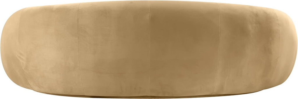 Meridian Furniture 44044Camel-S Emery Collection Modern | Contemporary Sofa with Ultra Luxe Camel 460 GSM Velvet, Solid Eucalyptus Wood Inner Frame, 95' W x 45.5' D x 31' H, Camel