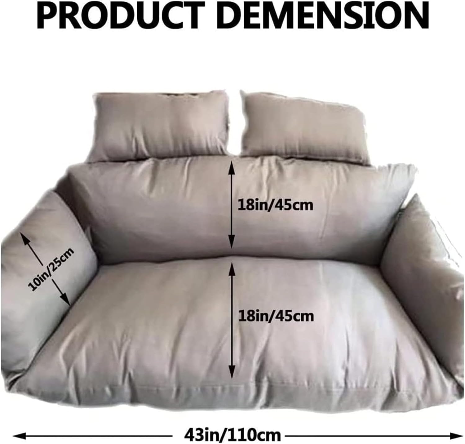 Double Hanging Chair Cushion Replacement Egg Chair Cushions, 2 Seater Egg Chair Swing Cushion Hanging Hammock Chair Cushions Washable(Beige)