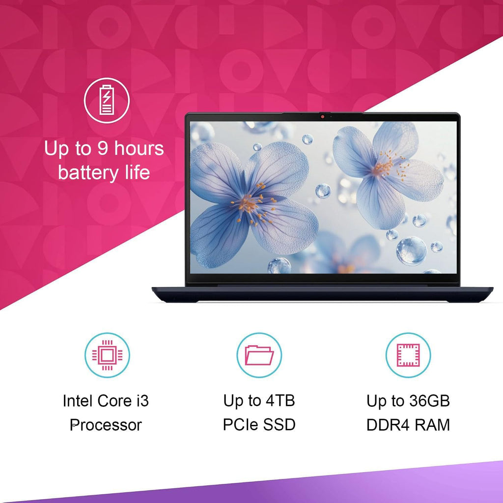 Lenovo IdeaPad 3 14' FHD Laptop | Intel Core i3 Processor | Windows 11 | 36GB DDR4 RAM | 2TB PCIe SSD | HDMI & SD Card Reader | Webcam w/Privacy Shutter | Perfect for Students, Work & Everyday Use