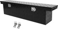 confote 60 Inch Heavy Duty Aluminum Stripes Plated Tool Box Pick Up Truck Bed RV Toolbox Waterproof Storage Organizer with Lock and Key,60'x 12'x 14'-Black
