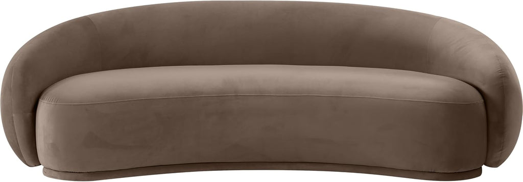 Meridian Furniture 44044Brown-S Emery Collection Modern | Contemporary Sofa with Ultra Luxe Brown 460 GSM Velvet, Solid Eucalyptus Wood Inner Frame, 95' W x 45.5' D x 31' H, Brown