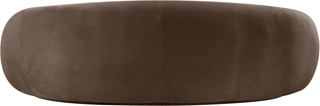 Meridian Furniture 44044Brown-S Emery Collection Modern | Contemporary Sofa with Ultra Luxe Brown 460 GSM Velvet, Solid Eucalyptus Wood Inner Frame, 95' W x 45.5' D x 31' H, Brown
