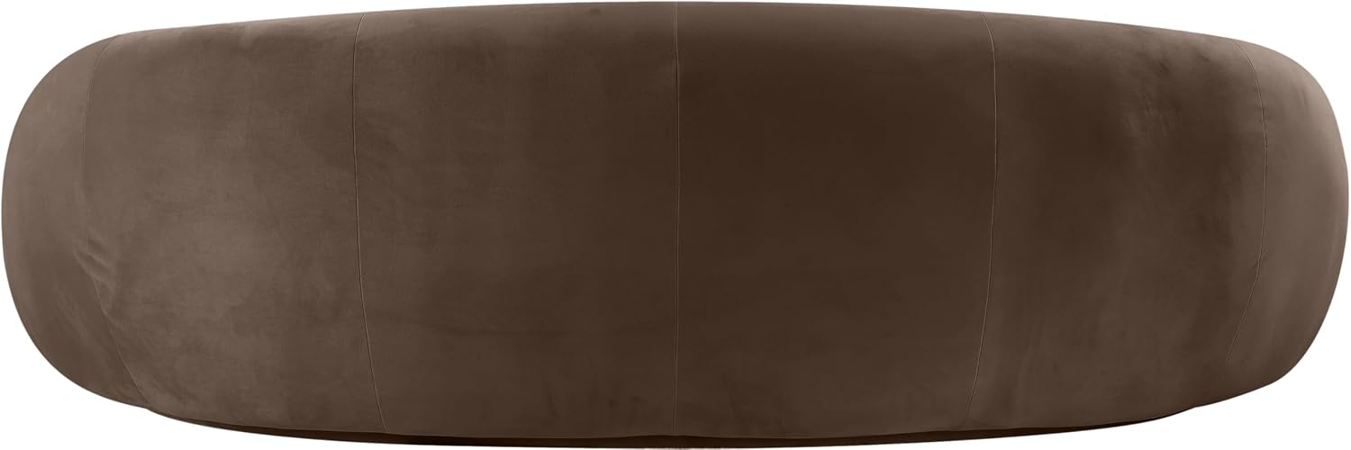 Meridian Furniture 44044Brown-S Emery Collection Modern | Contemporary Sofa with Ultra Luxe Brown 460 GSM Velvet, Solid Eucalyptus Wood Inner Frame, 95' W x 45.5' D x 31' H, Brown