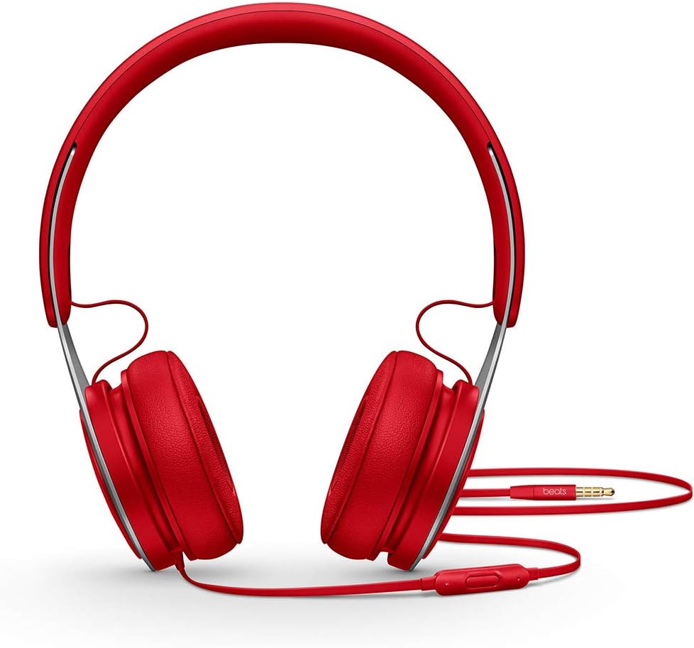 Beats EP Wired On-Ear Headphones - Battery Free for Unlimited Listening, Built in Mic and Controls - Red