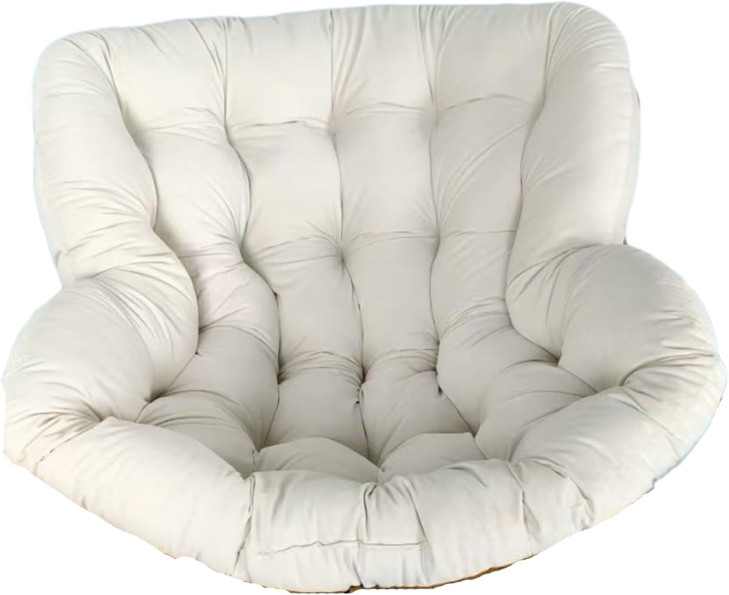 Outdoor Rocking Chair Cushions（Only Cushion, Waterproof Patio Egg Lounge Chair Cushion, Indoor Papasan Chair Cushion(White)