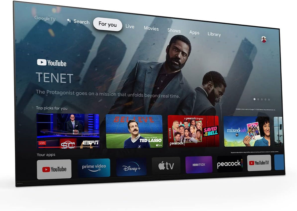 Sony 55 Inch 4K Ultra HD OLED Smart Google TV with Dolby Vision HDR, Bluetooth, Wi-Fi, HDMI, USB - 2022 Model XR55A95K