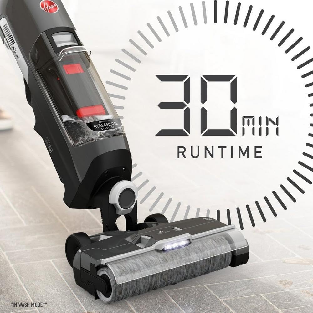 Hoover ONEPWR Streamline Cordless Hard Floor Cleaner Machine, Portable Floor Cleaning Machine, Self Cleaning System, Wash and Dry Mode, Ideal for Hardwood, Luxury Vinyl, Tile and More