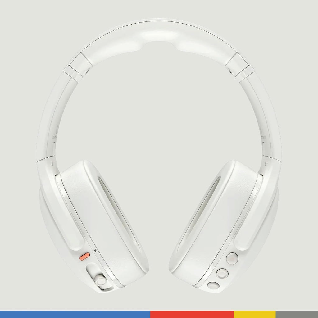Skullcandy Crusher Evo Wireless Bluetooth Headphones with Extra USB-C Charging Cable, Multi-Sensory Bass, Noise Isolating Over-Ear Fit, 40 Hours Battery, Microphone for iPhone Android - Bone