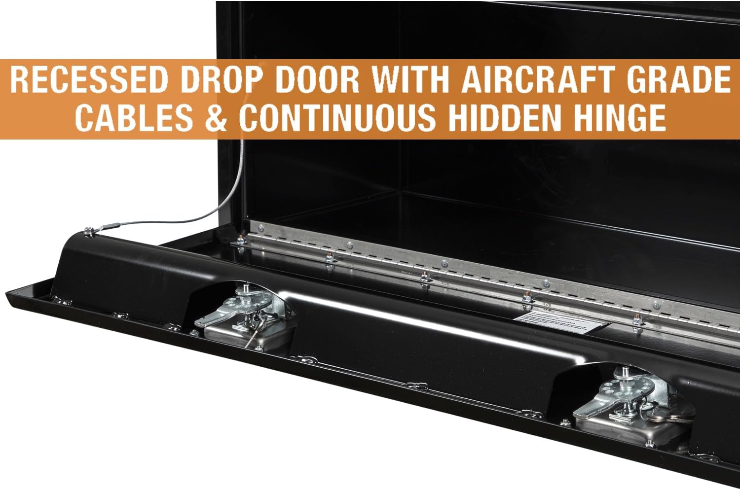 Buyers Products 1703328 Black Steel Underbody Truck Tool Box – 15 x 13 x 48 Inch - Truck Bed & Underbelly RV Storage Box, Locking T-Latch, Weather-Resistant, Heavy-Duty Flatbed Job Box, Made in USA