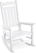 Stoog All-Weather Outdoor & Indoor Rocking Chair, Porch Rocker with 400 lbs Weight Capacity, Front Porch Rocking Chair, for Patio, Backyard, Lawn, Garden and Fire Pit, White