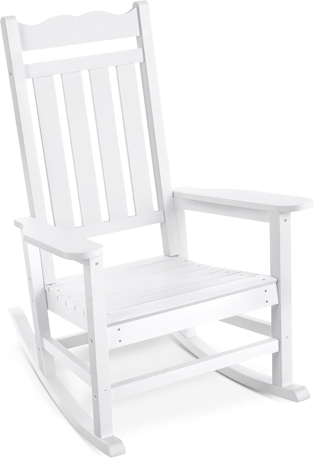 Stoog All-Weather Outdoor & Indoor Rocking Chair, Porch Rocker with 400 lbs Weight Capacity, Front Porch Rocking Chair, for Patio, Backyard, Lawn, Garden and Fire Pit, White