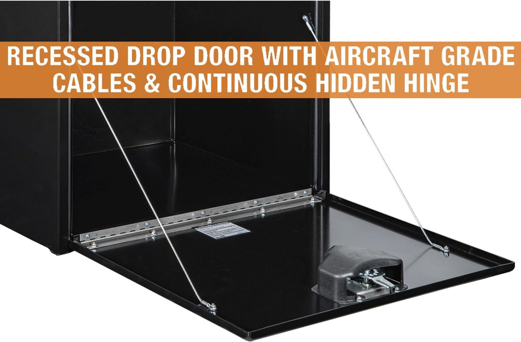 Buyers Products 1704303 Black Steel Underbody Truck Tool Box – 24 x 24 x 30 Inch - Truck Bed & Underbelly RV Storage Box, Locking T-Latch, Weather-Resistant, Heavy-Duty Flatbed Job Box, Made in USA