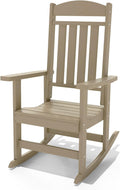 NAVINE Outdoor Rocking Chairs, Oversized High Back Patio Rocking Chairs, All Weather Porch Rocking Chairs for Outside. Brown