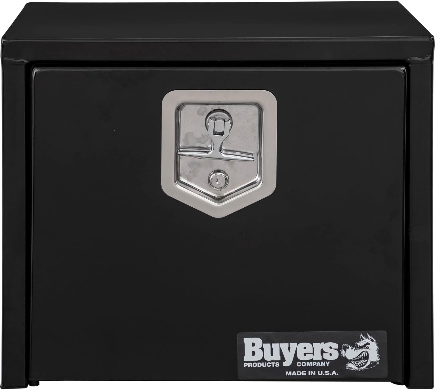 Buyers Products 1703321 Black Steel Underbody Truck Tool Box – 15 x 13 x 18 Inch - Truck Bed & Underbelly RV Storage Box, Locking T-Latch, Weather-Resistant, Heavy-Duty Flatbed Job Box, Made in USA