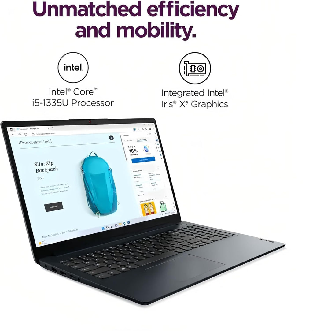 Lenovo IdeaPad Touchscreen Business Laptop, Intel 10-Core i5-1335U (Up to 4.6 GHz), 15.6' FHD Display, 8GB RAM, 256B SSD, Copilot AI-Ready, Wi-Fi 6, SD Card Reader, Windows 11 Home