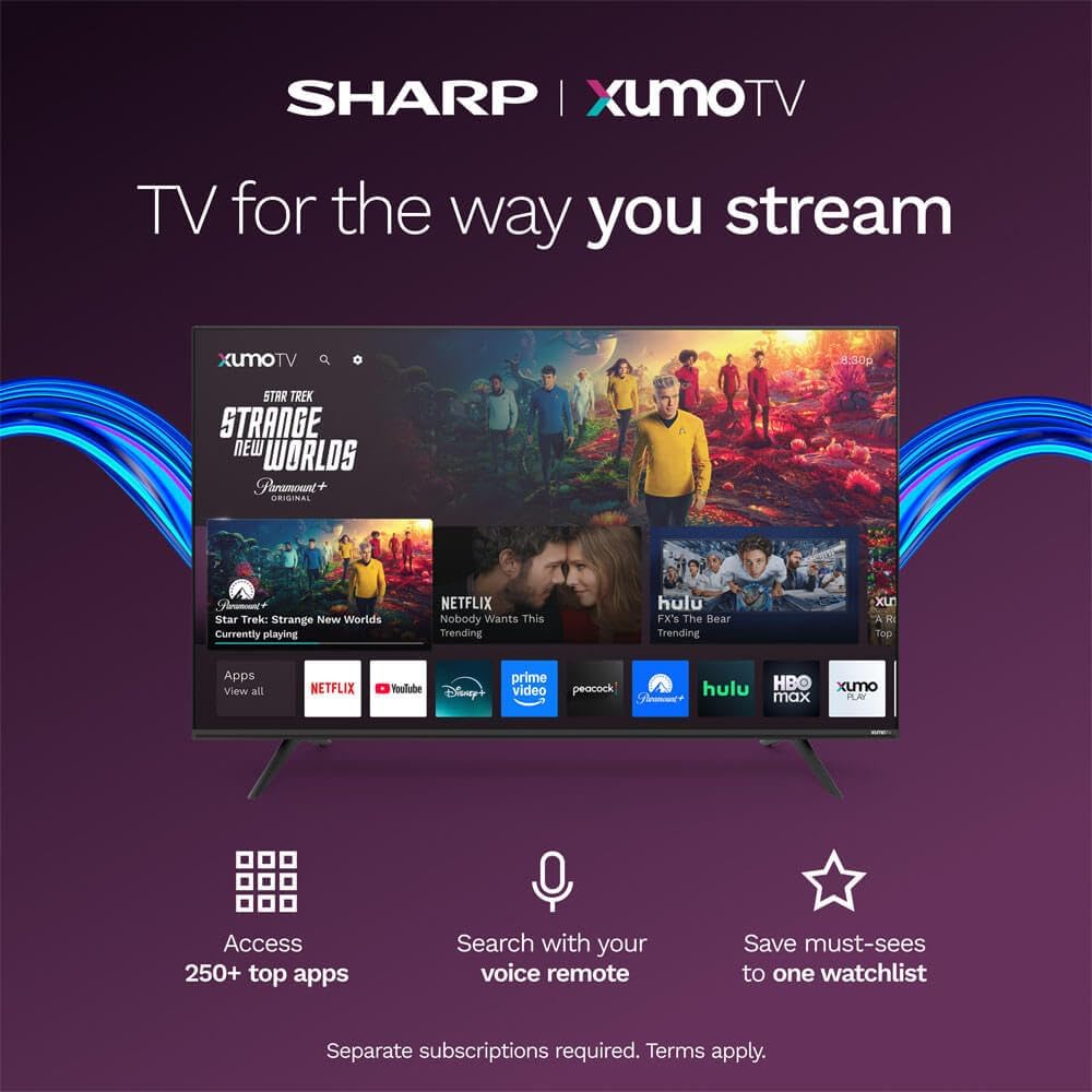 Sharp 4TC65HP7050U 65 inch Class Aquos QLED 4K Ultra HD Xumo Smart TV