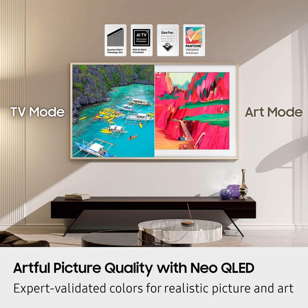 Samsung 65 Inch LS03FW NeoQLED 4K Smart TV, Black (Renewed)