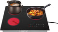 3 Burners Electric Ceramic Cooktop, 2600W 110V Built-in Radiant Stove Top with LED Display, 9 Heating Level and Kid Safety Lock, Sensor Touch Control (No Plug)