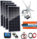 800 Watts Wind Solar Powered System: 4 pcs 100W Monocrystalline Solar Panel + 1000W Pure Since Wave Inverter(Peak 2000W)+Accessories