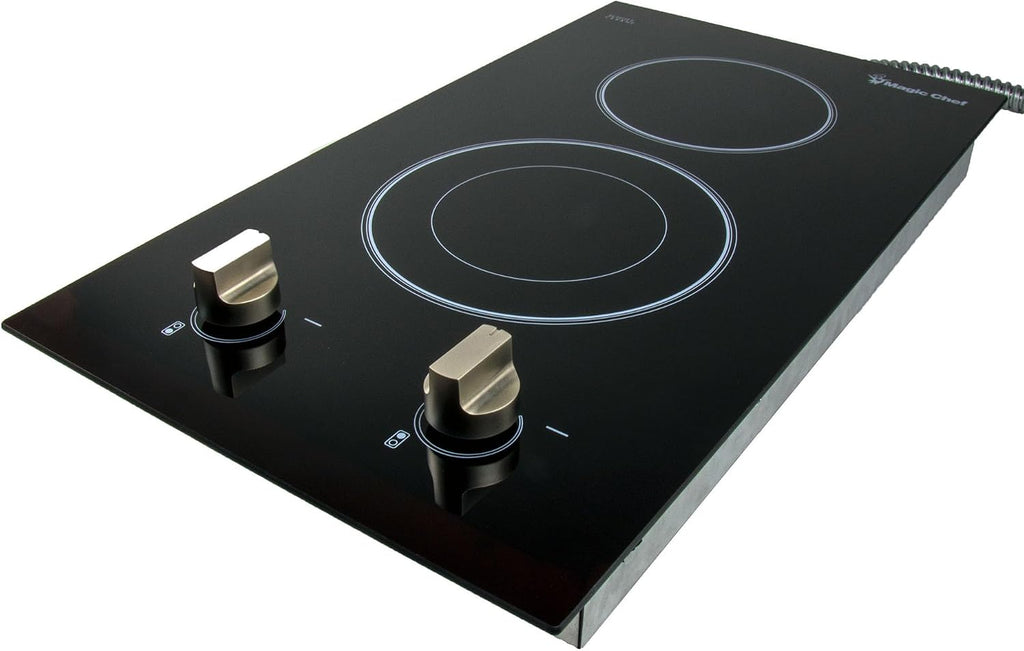12 in. Radiant Electric Ceramic Glass Cooktop in Black with 2 Elements Including Dual Radiant Element