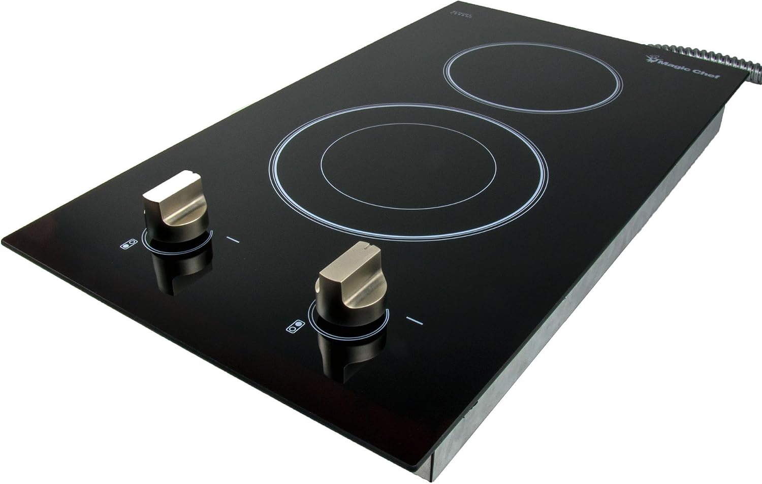 12 in. Radiant Electric Ceramic Glass Cooktop in Black with 2 Elements Including Dual Radiant Element