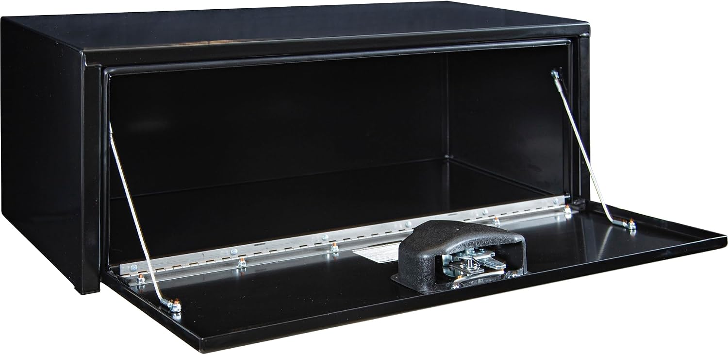 Buyers Products 1703305 Black Steel Underbody Truck Tool Box – 14 x 16 x 36 Inch - Truck Bed & Underbelly RV Storage Box, Locking T-Latch, Weather-Resistant, Heavy-Duty Flatbed Job Box, Made in USA