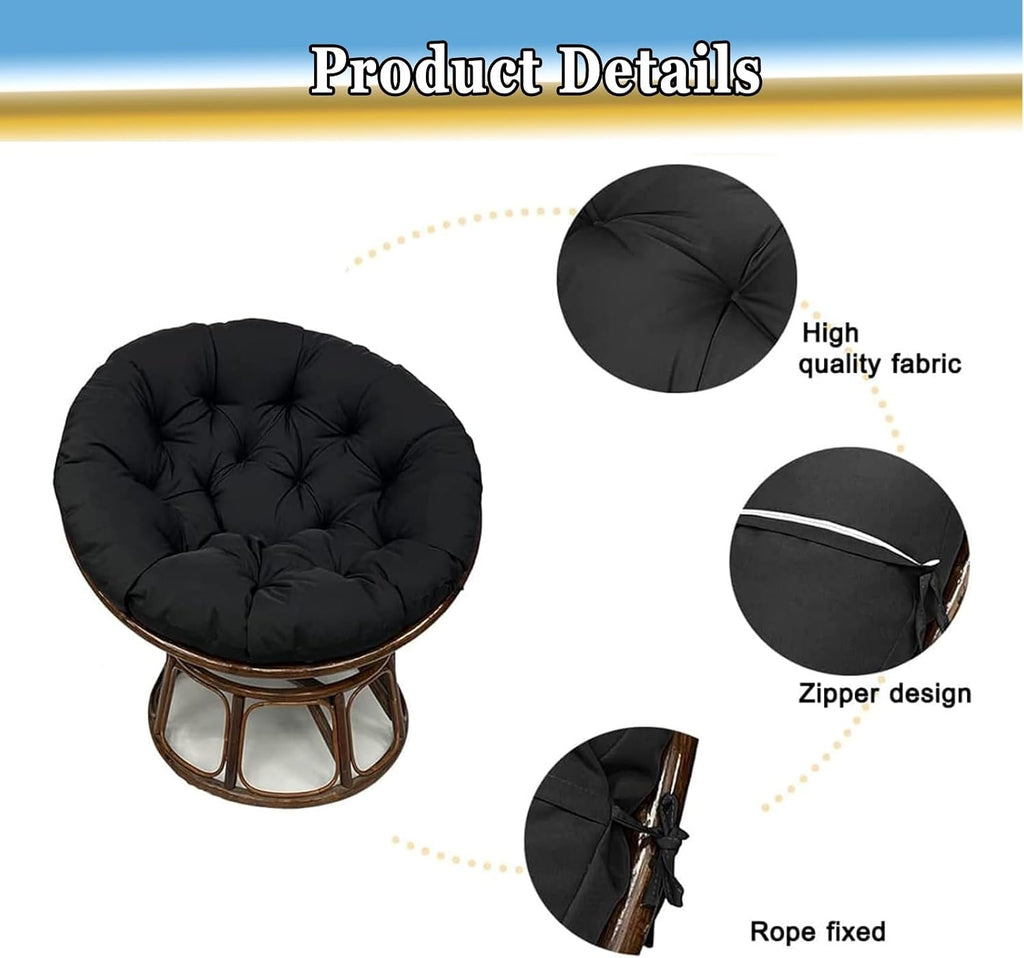 Papasan Round Chair Cushion, Thick Removable Seat Cushion Hanging Swing Cushion, Waterproof Papasan Cushion, Rocking Chair Cushion, Hammock Cushion (Chair Not Included)(Red,140cm)