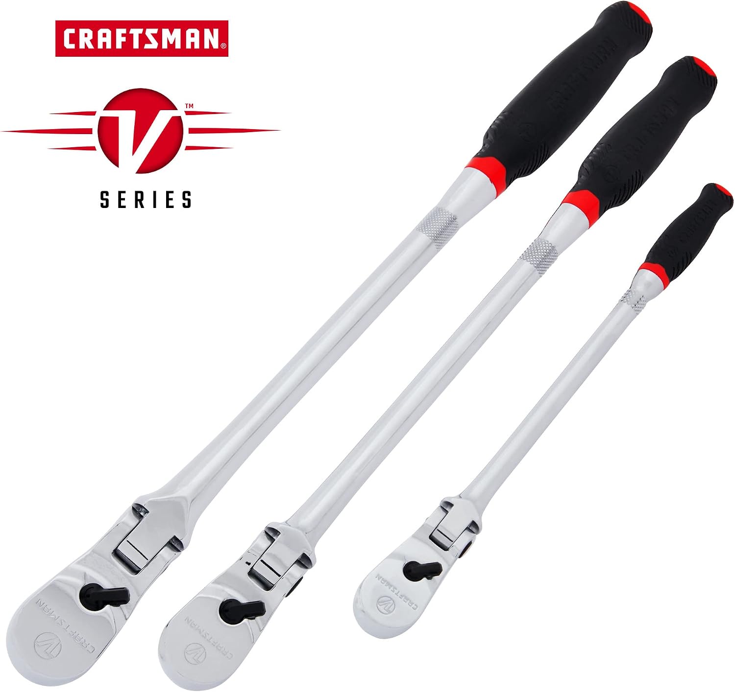 CRAFTSMAN V-SERIES Ratchet Set, Flexible Head, Comfort Grip, 3 Piece (CMMT86506V)