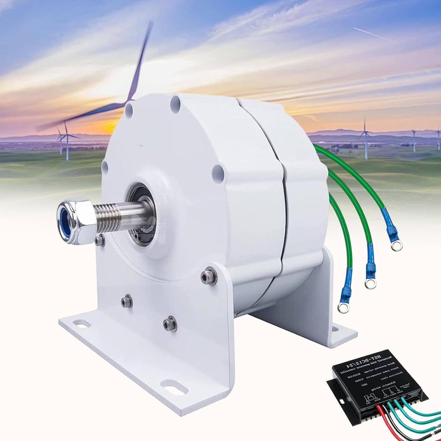 Three-Phase alternator Permanent Magnet Generator, 3000W 5000W 6000W 8000W 9000W 10000W Rare Earth NdFeB Electric 3 Phase High Speed Permanent Magnet Generator with Rectifier,24V-6000W
