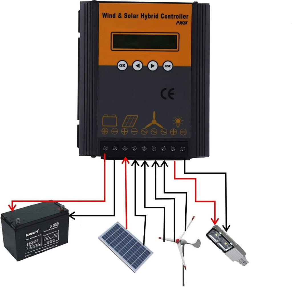 4000W Wind Generator Solar Hybrid System Charge Controller 3000W Solar Panel Solar Controller for Home