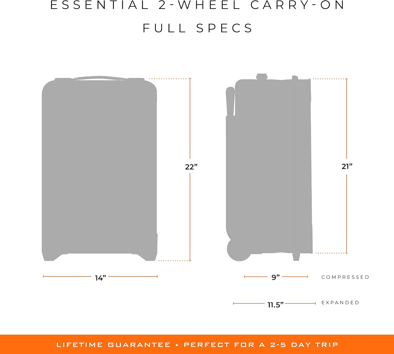 Briggs & Riley Essential 22' 2-Wheel Expandable Carry On - Luggage for Travel, Suitcases with Wheels, Softside Rolling Bag for Men & Women, Self-Repairing Zipper - Baseline Collection, Olive