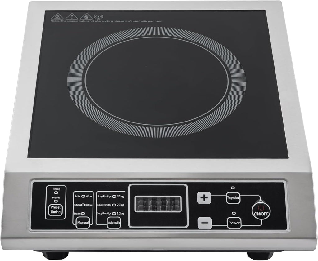 Portable Induction Cooktop, 3500W Professional Countertop Induction Cooktop with 8 Levels Adjustable Temperature & Sensor for Dorm Rooms & Home Kitchens and Backyard Cooking