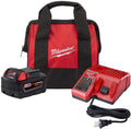 Milwaukee M18 18-Volt Lithium-Ion 5.0 Ah Battery and Charger Starter Kit with Tool Bag
