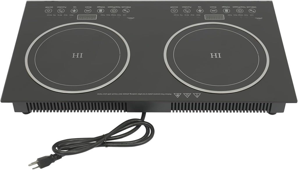 Double Induction Cooktop Portable Induction Cooker with 2 Burner Independent Control, Level 8 Firepower, 3-Hour Timer, Safety Lock, 2400w(1200w+1200w) Sensor Touch (2 Burner 2400W)