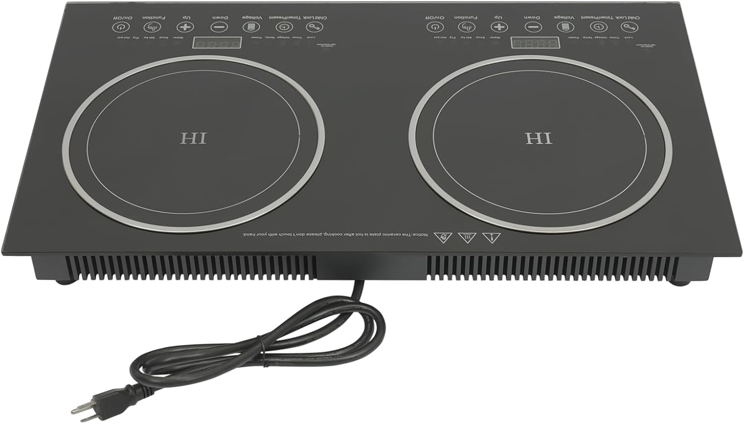 Double Induction Cooktop Portable Induction Cooker with 2 Burner Independent Control, Level 8 Firepower, 3-Hour Timer, Safety Lock, 2400w(1200w+1200w) Sensor Touch (2 Burner 2400W)