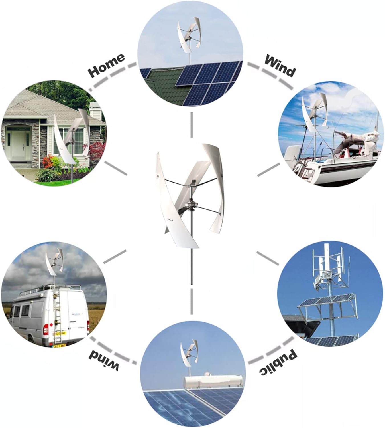 Vertical Axis Maglev Wind Turbine Generator Kit, with MPPT Controller 12V 24V 48V 220V 3 Blades Low RPM Vertical Wind Power Generator 3000W