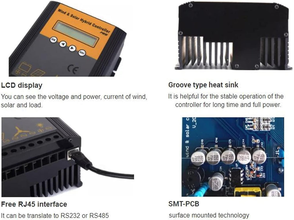 4000W Wind Generator Solar Hybrid System Charge Controller 3000W Solar Panel Solar Controller for Home
