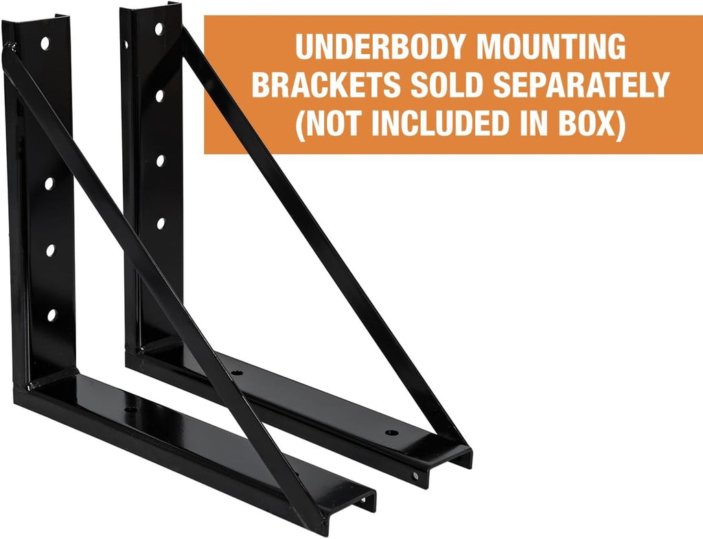 Buyers Products 1703303 Black Steel Underbody Truck Tool Box – 14 x 16 x 30 Inch - Truck Bed & Underbelly RV Storage Box, Locking T-Latch, Weather-Resistant, Heavy-Duty Flatbed Job Box, Made in USA