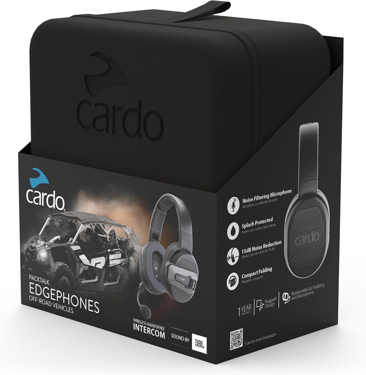 Cardo Packtalk Edgephone for ORV - Crafted for the Rough terrains and Cellular-Free connectivity for Non-Helmet Applications - Duo Pack