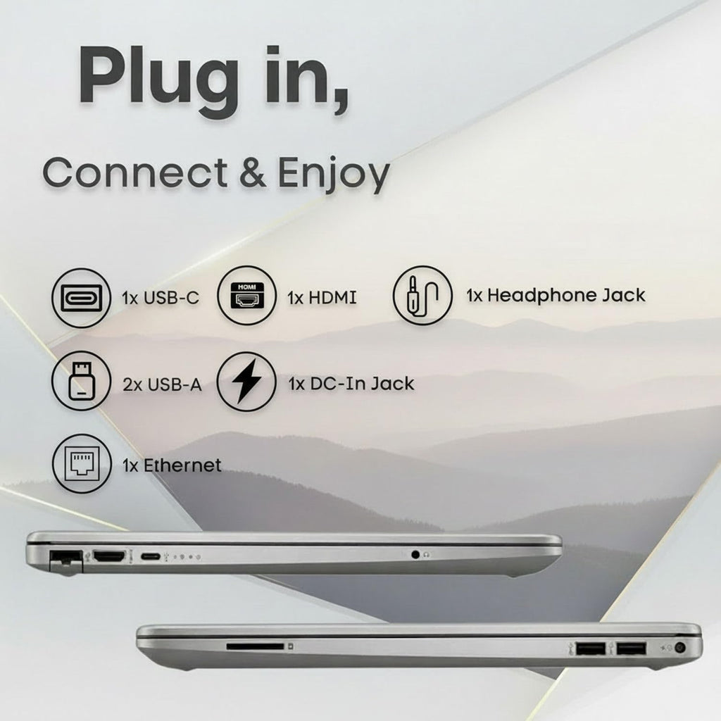 HP 15.6' Business&Student Laptop Computer, 2025/2026 Edition, Copilot AI, Intel Dual Core Processor Series, 16GB RAM, 512GB SSD, Ethernet & SD Card Reader, Up to 9 Hours Battery Life, Windows 11 Pro