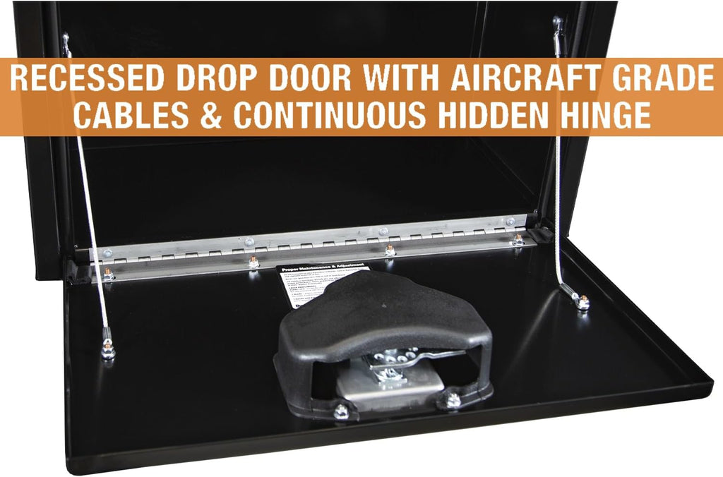 Buyers Products 1703350 Black Steel Underbody Truck Tool Box – 14 x 12 x 24 Inch - Truck Bed & Underbelly RV Storage Box, Locking T-Latch, Weather-Resistant, Heavy-Duty Flatbed Job Box, Made in USA