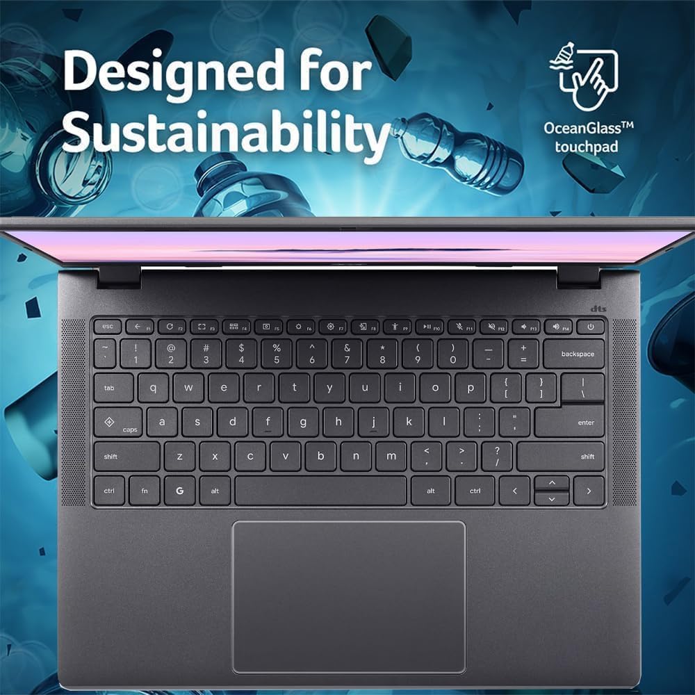 Acer Chromebook Plus 514 Laptop (14' FHD+ Touchscreen, Intel 8-Core i3-N355, 8GB RAM, 512GB SSD) Education, K12, Students & Business, 1080p Webcam, Backlit, Lightweight, Long Battery Life, Chrome OS
