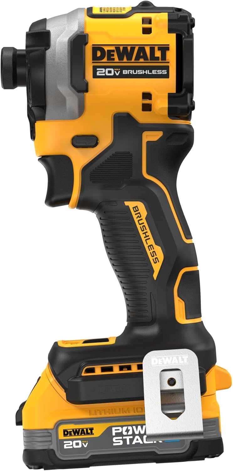 DEWALT 20V MAX ATOMIC Cordless Impact Drill Driver Kit, 1/4 Inch, Battery and Charger Included (DCF850E1)