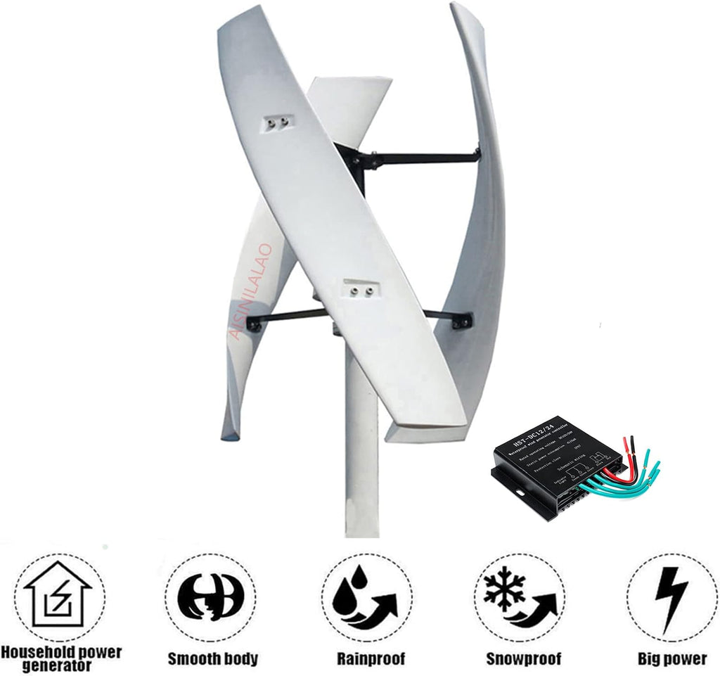 220V-12V Vertical Wind Turbine Generator 3000W 3 Blade Maglev Wind Turbine Noiseless Suitable for Outdoor Street Lighting with Controller,12v