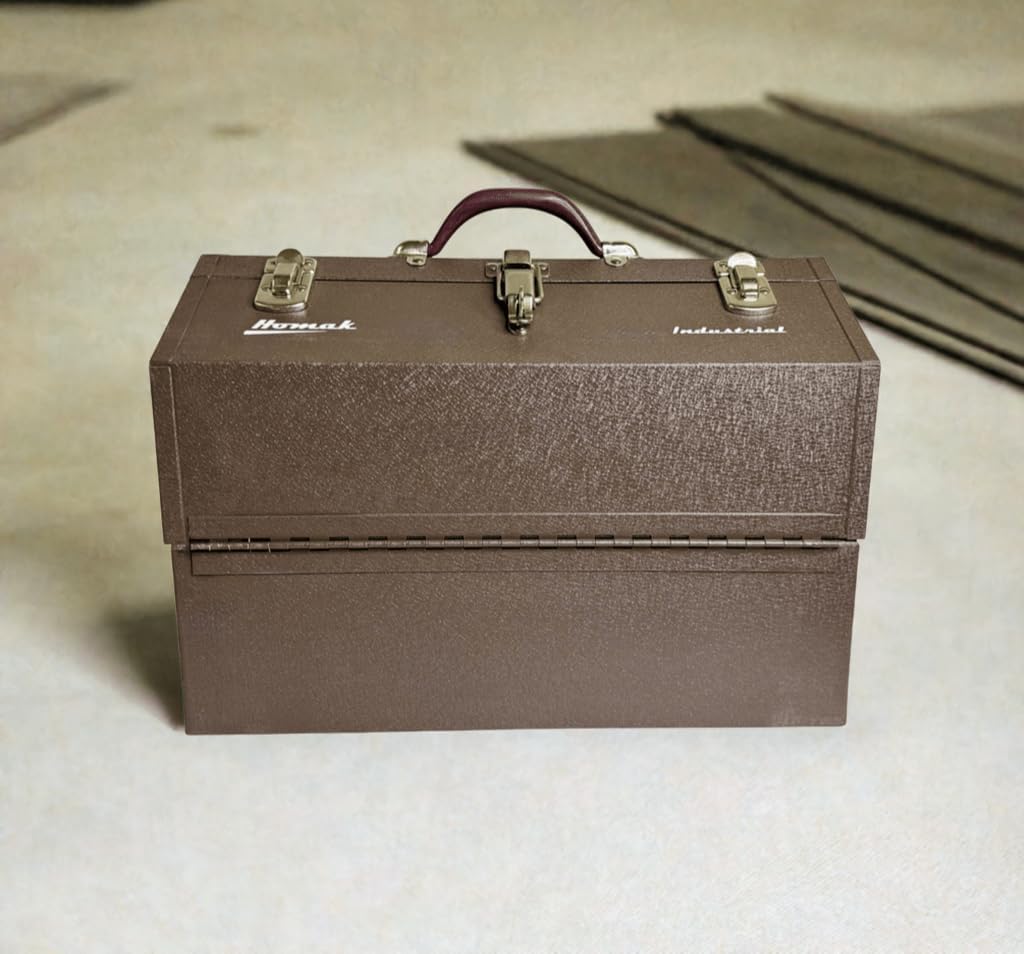 Homak Industrial 18-Inch Cantilever Steel Toolbox, Brown Winkle Powder Coat, BW00210180