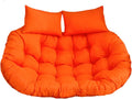 Oversized Double Papasan Chair Cushion 59 x 39 Inch (Without Chair), Outdoor Waterproof Hanging Swing Chair Cushion, Patio Swivel Rocker Chair Cushion with Headrest Pillow(Orange)