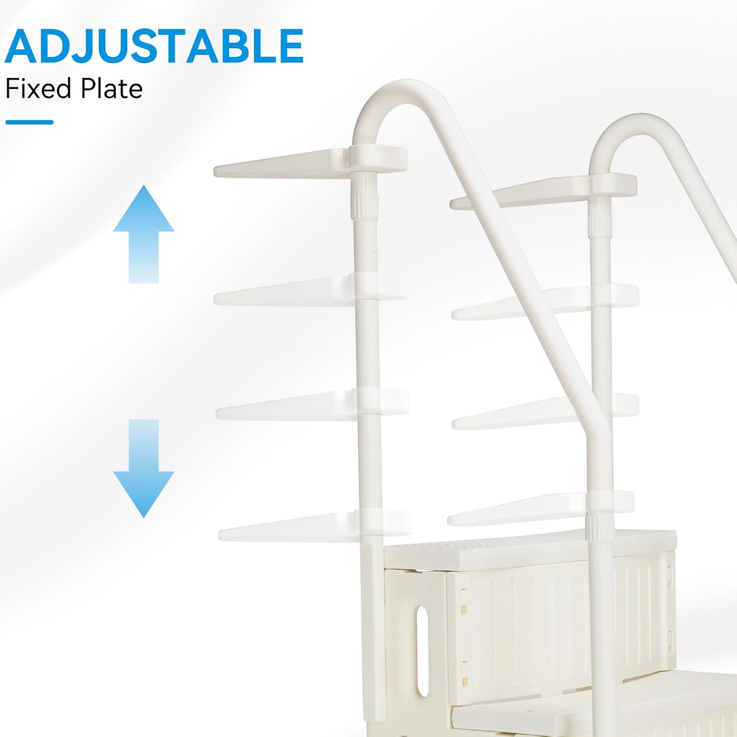 Outvita 4 Steps Heavy-Duty Safety Pool Ladder for 48' to 54' Above Ground Swimming Pools with Non-Slip Heavy Duty Steps, 400lbs Capacity, Stair Entrance with Handrails(Beige)