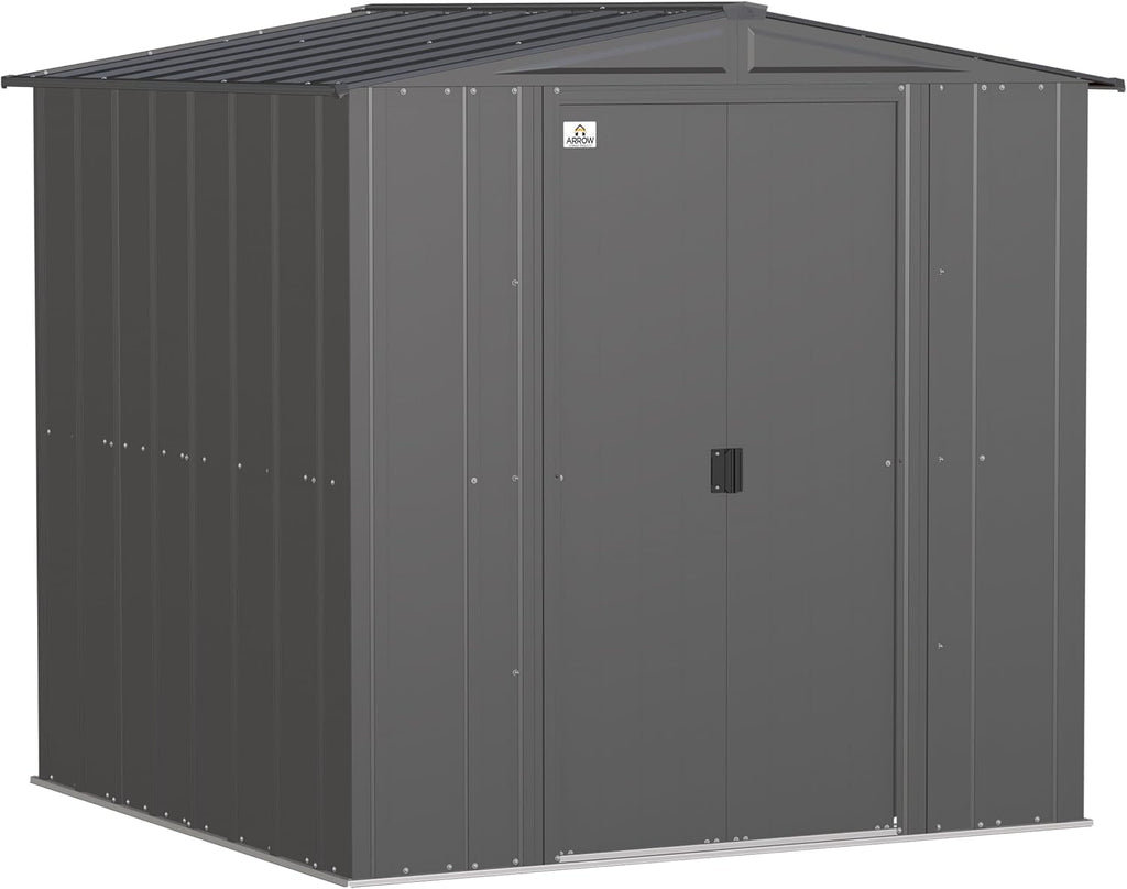 Arrow Sheds 6' x 6' Outdoor Steel Storage Shed, Grey