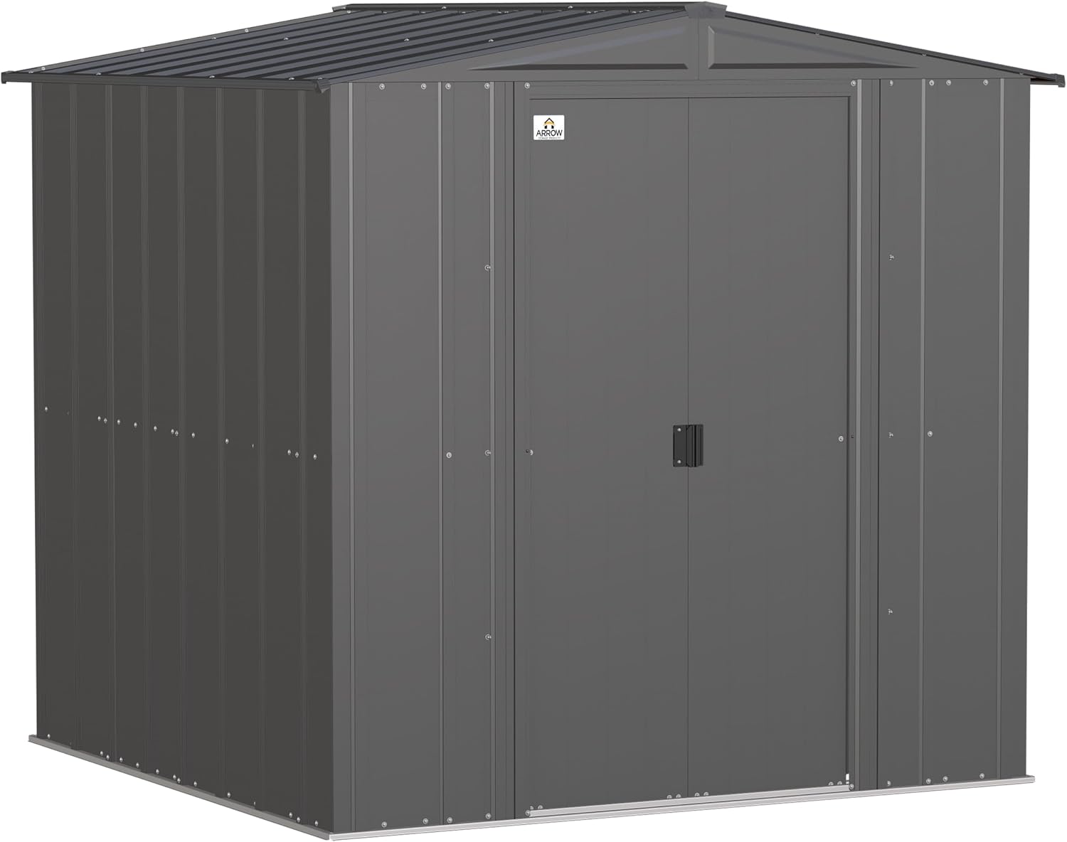 Arrow Sheds 6' x 6' Outdoor Steel Storage Shed, Grey